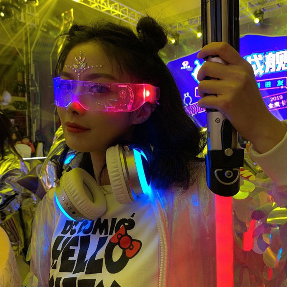 LED Luminous Glasses Party Bar Disco Punk Glasses Futuristic Style Festival Goggles Decoration Gifts