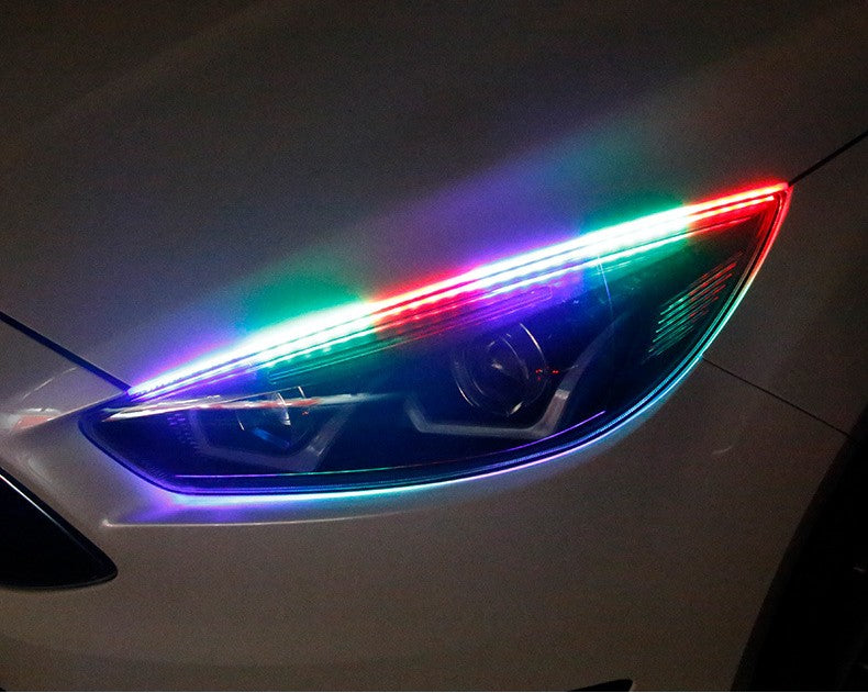 Colorful With Remote Control Streamer Turn Signal Universal LED Headlights