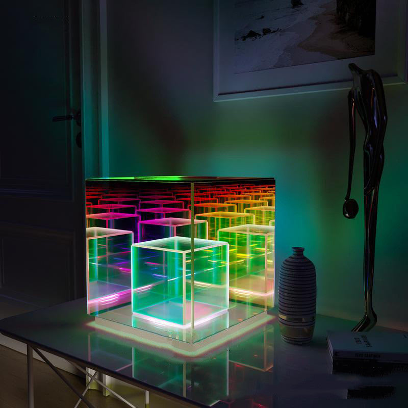 Creative Night Light Acrylic Cube LED Color Cube Box Atmosphere