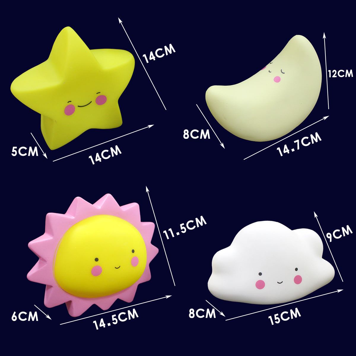 Luminous star cloud sun moon night lamp