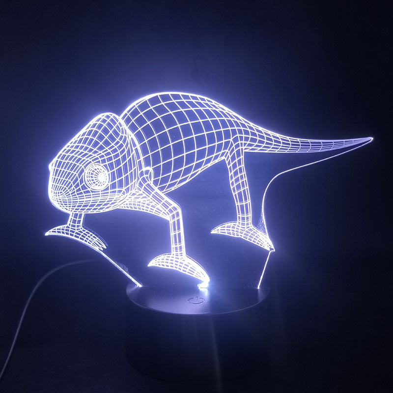 Three-dimensional illusion lizard led colorful gradient light