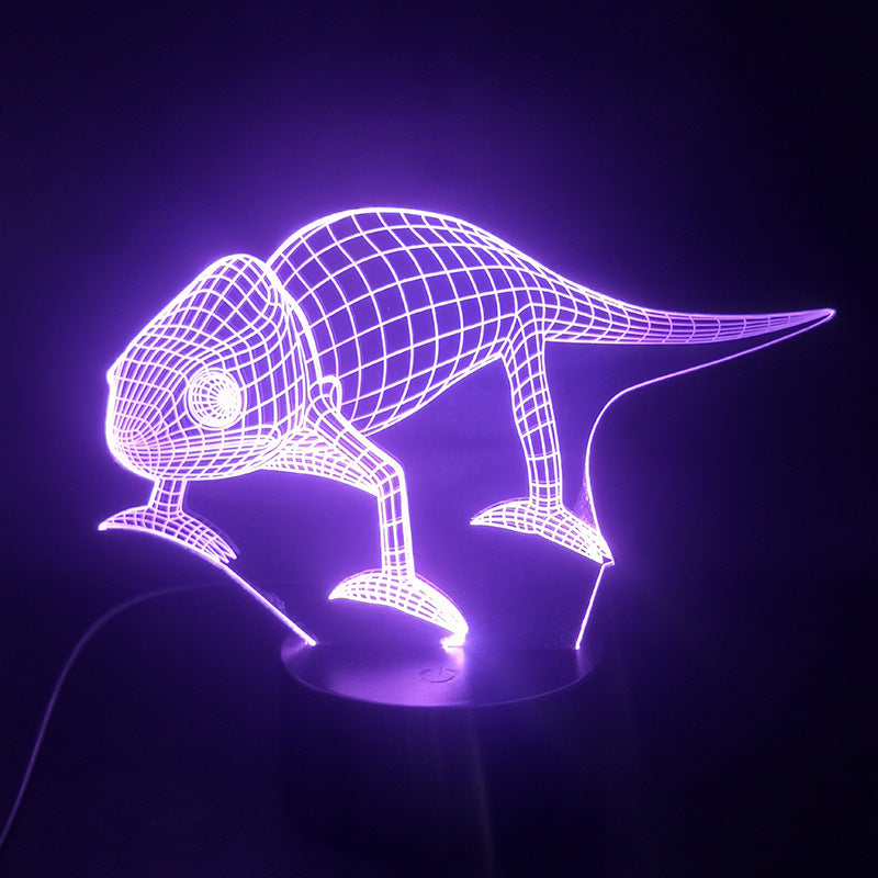 Three-dimensional illusion lizard led colorful gradient light