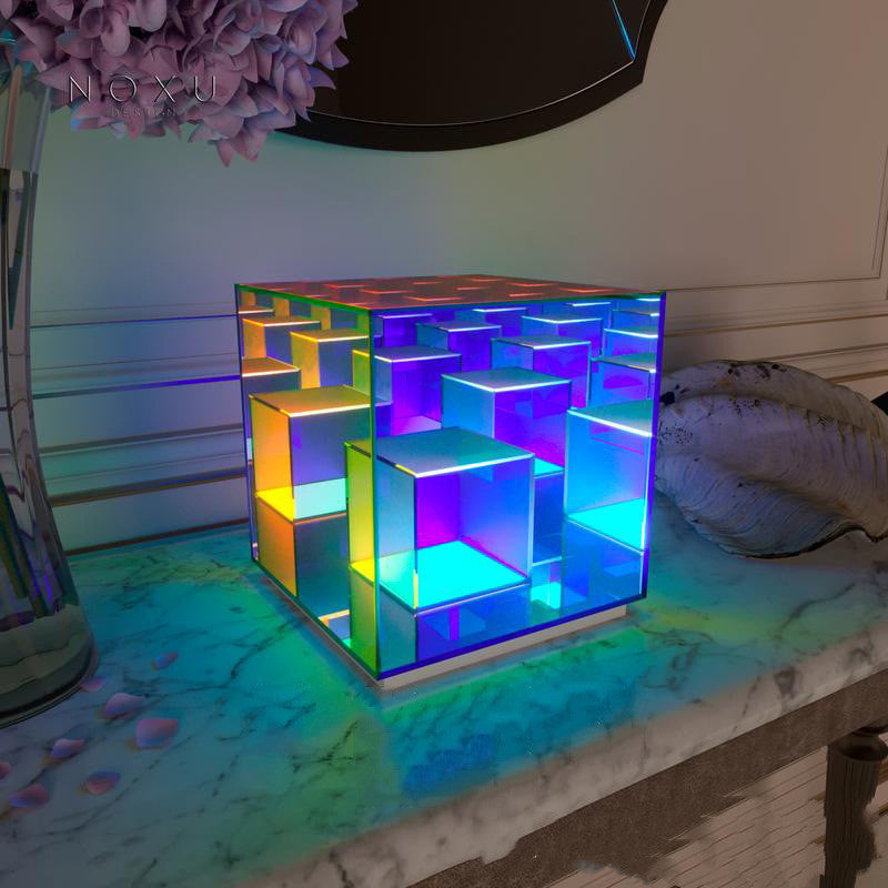 Creative Night Light Acrylic Cube LED Color Cube Box Atmosphere