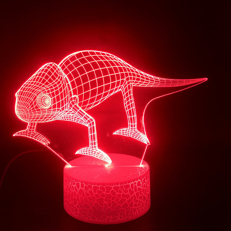 Three-dimensional illusion lizard led colorful gradient light