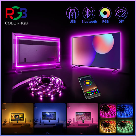 ColorRGB USB Powered LED strip light For 24 Inch-60 Inch TV,Mirror,PC, APP Control Bias