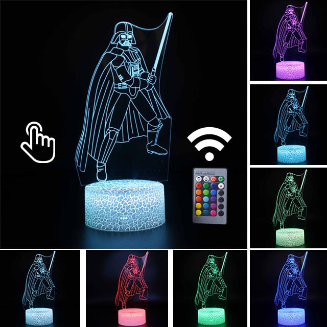 Acrylic 3D Illusion LED Lamp Colourful NightLight