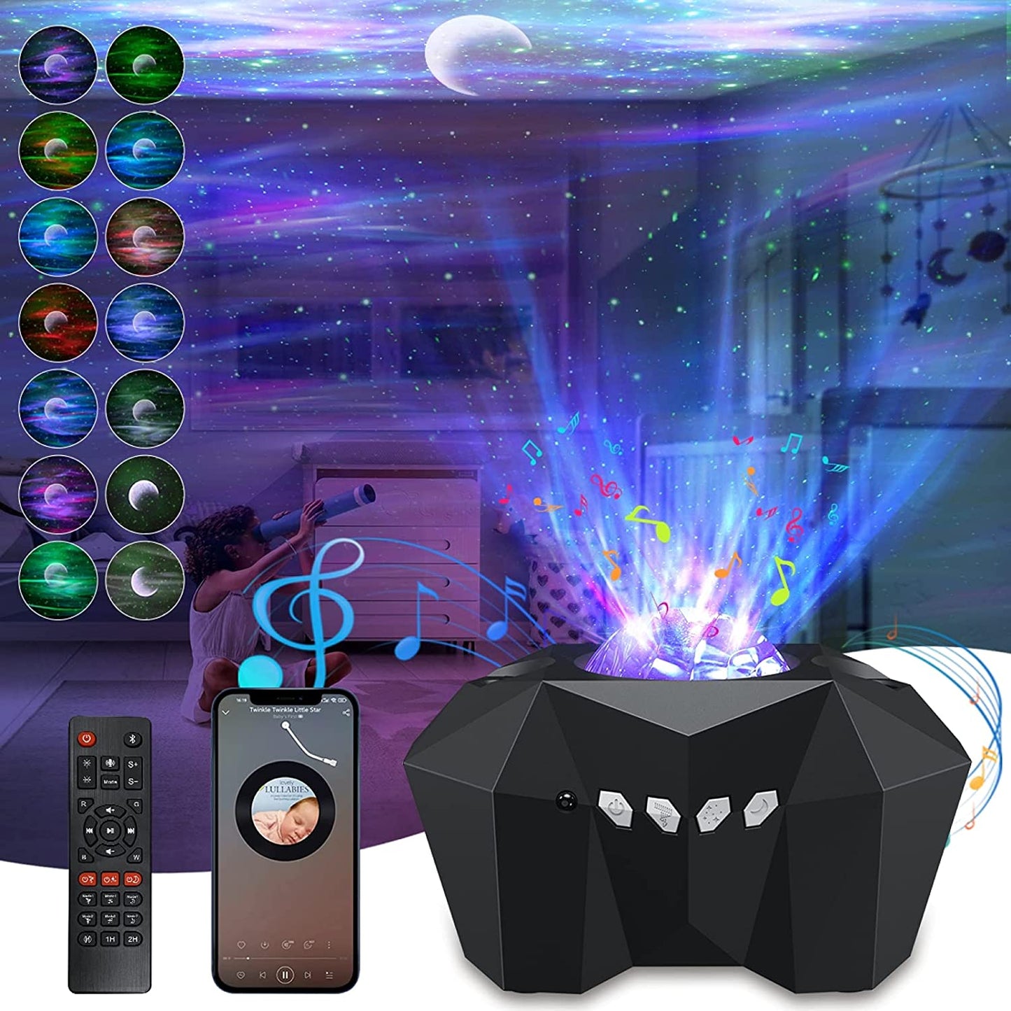 Galaxy Sky Projector Night Light with Bluetooth Music Speaker