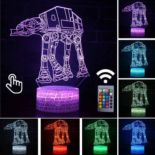 Acrylic 3D Illusion LED Lamp Colourful NightLight