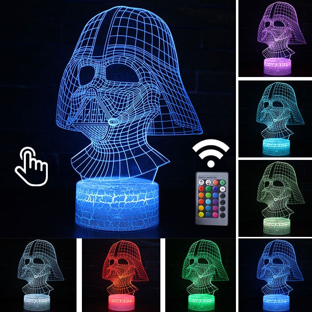 Acrylic 3D Illusion LED Lamp Colourful NightLight