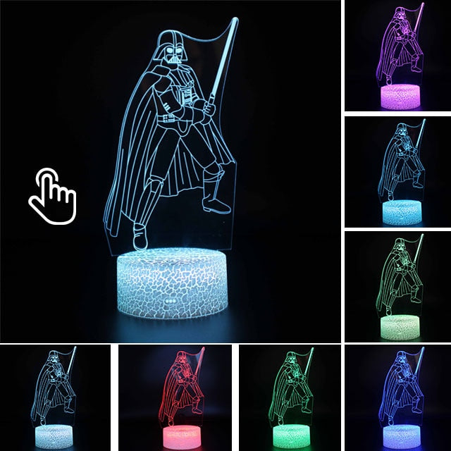 Acrylic 3D Illusion LED Lamp Colourful NightLight