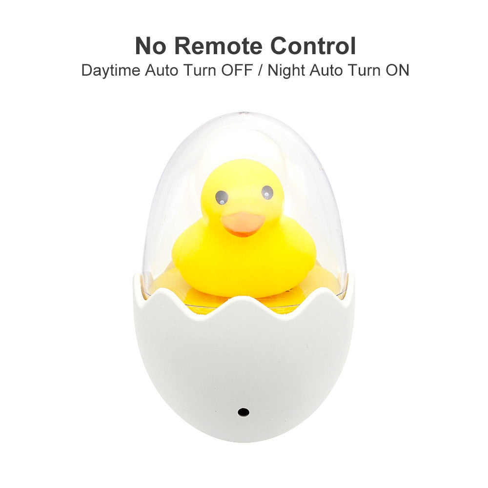 Yellow Egg Duck LED Night Light AC 220V with Remote Control Light Sensor