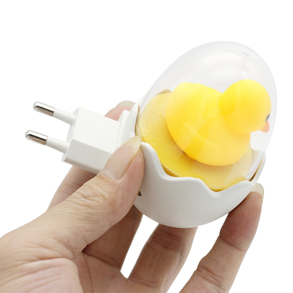 Yellow Egg Duck LED Night Light AC 220V with Remote Control Light Sensor