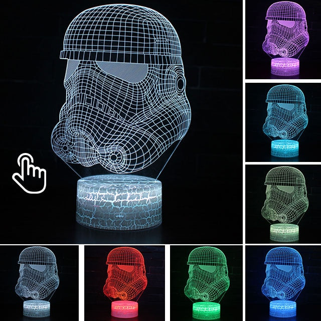 Acrylic 3D Illusion LED Lamp Colourful NightLight