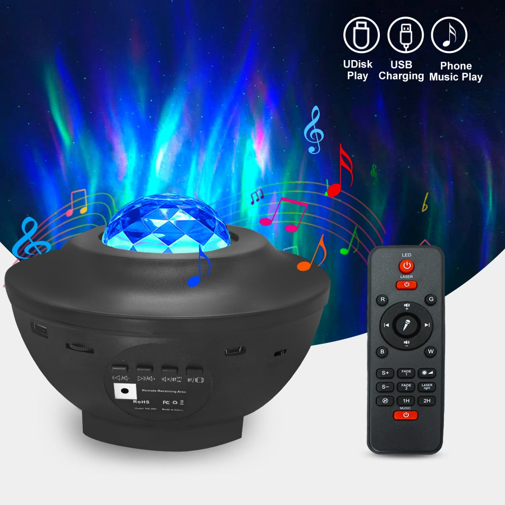 Galaxy Sky Projector Night Light with Bluetooth Music Speaker