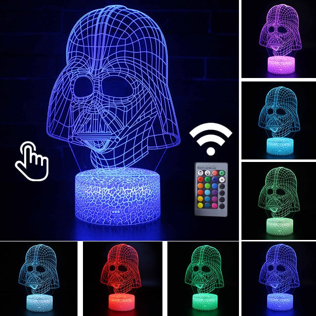 Acrylic 3D Illusion LED Lamp Colourful NightLight