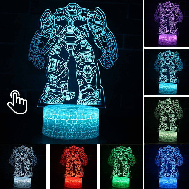 Acrylic 3D Illusion LED Lamp Colourful NightLight