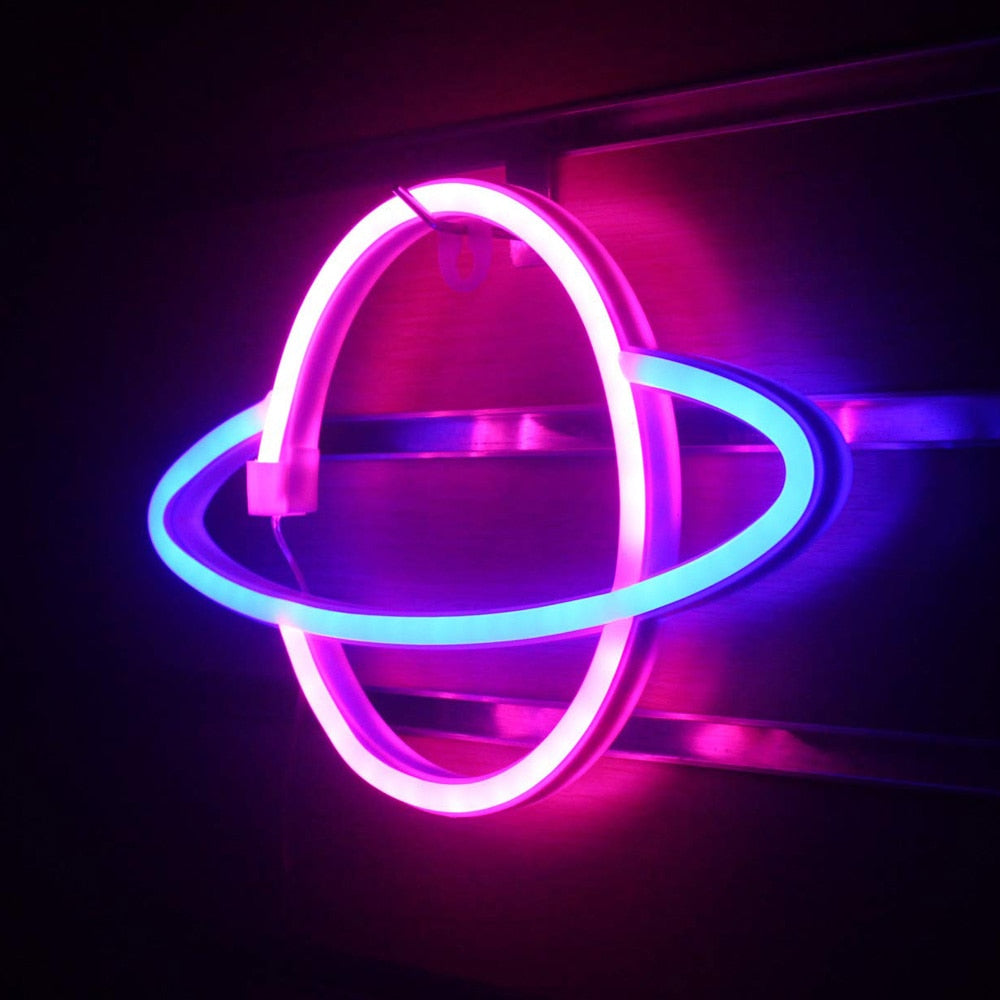 Neon Planet Light Sign USB or Battery Powered