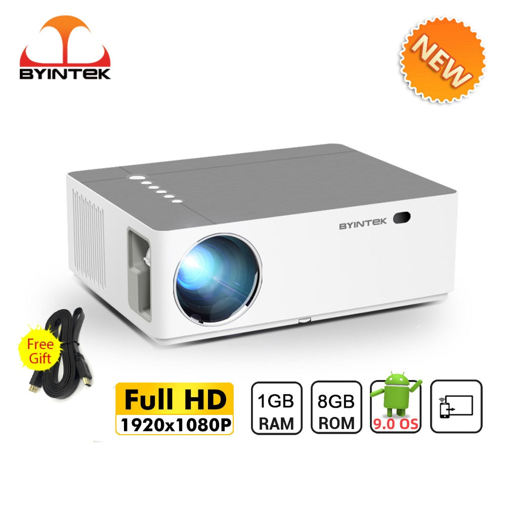 BYINTEK K20 Projector Android Wifi Full HD 1080P Home Theater 1920*1080 LED lAsEr for 4K 3D Video Smartphone Tablet PC Cinema