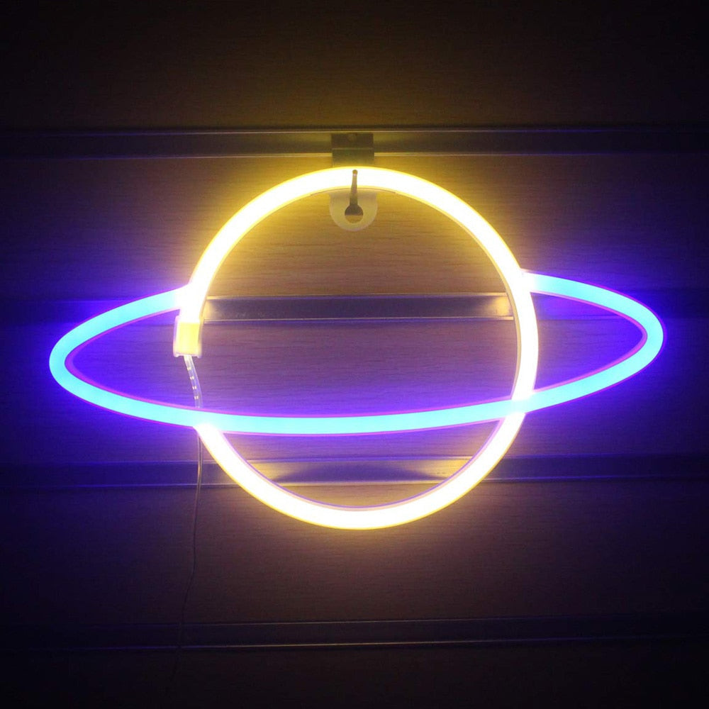 Neon Planet Light Sign USB or Battery Powered