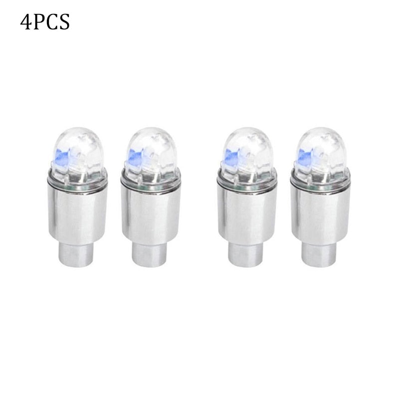 2/4PCS Auto LED Lights Motorcycle Bicycle Lights Tire Valve Covers Decorative Lights Tire Valve Covers Flash Strobes Neon Lights