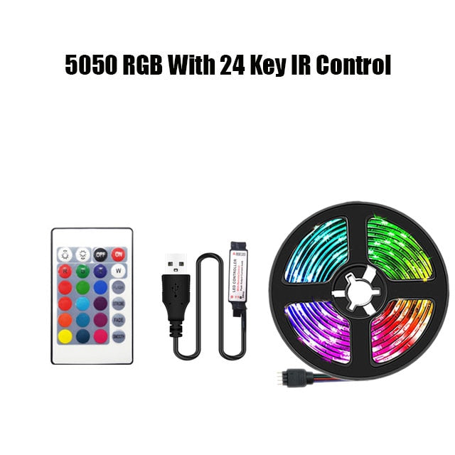 5050 Usb Rgb Led Strip 30M Bluetooth Control 5V White Led Light Led Wall Room Flexible Ribbon Tv Desktop Screen Backlight Diode