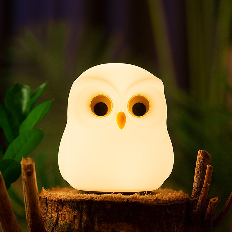 Owl Night Light Remote Control Touch Sensor Dimmable Timer Rechargeable LED Lights Bedside Night Lamp for Children Kids Baby