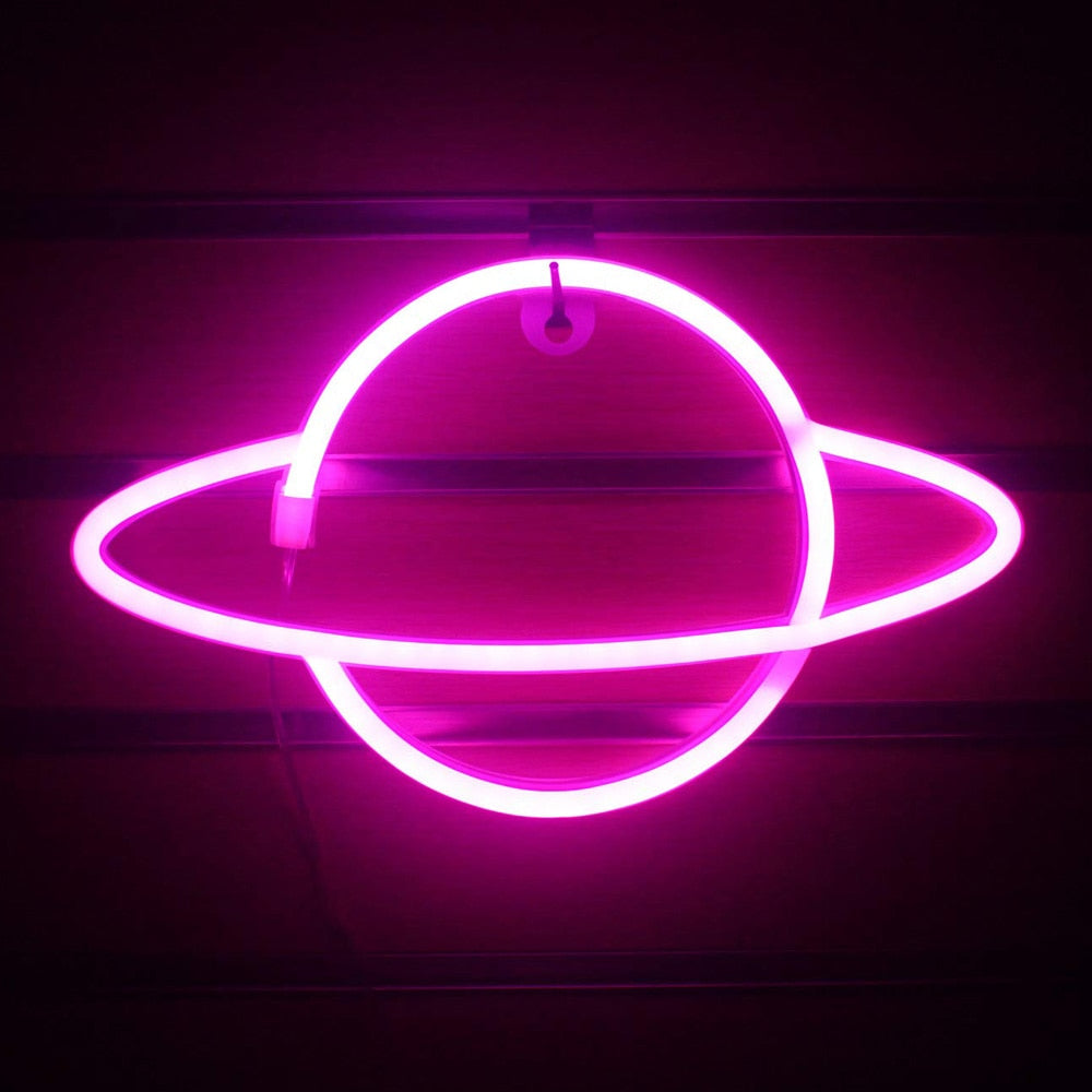 Neon Planet Light Sign USB or Battery Powered