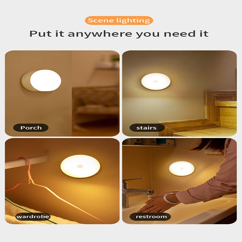 Intelligent Human Body Induction Night Light Led Corridor Charging Aisle Wardrobe Wireless Bedroom Light