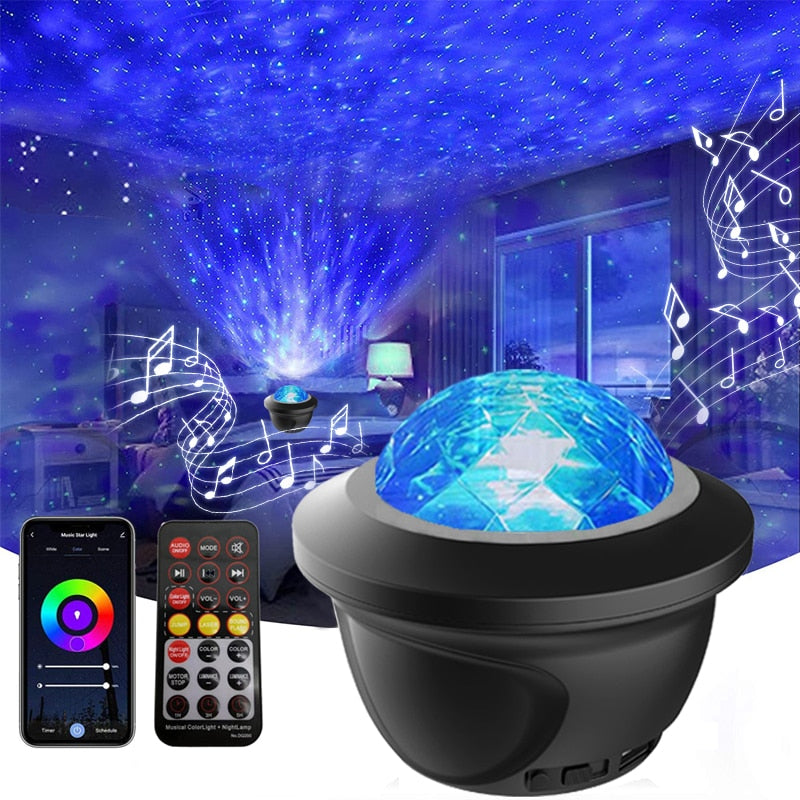 LED Star Galaxy Projector Starry Sky Night Light Built-in Bluetooth-Speaker For Home Bedroom Decoration Kids Valentine&#39;s Daygift