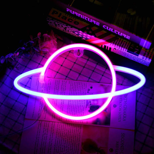 Neon Planet Light Sign USB or Battery Powered