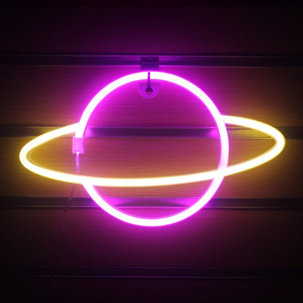 Neon Planet Light Sign USB or Battery Powered