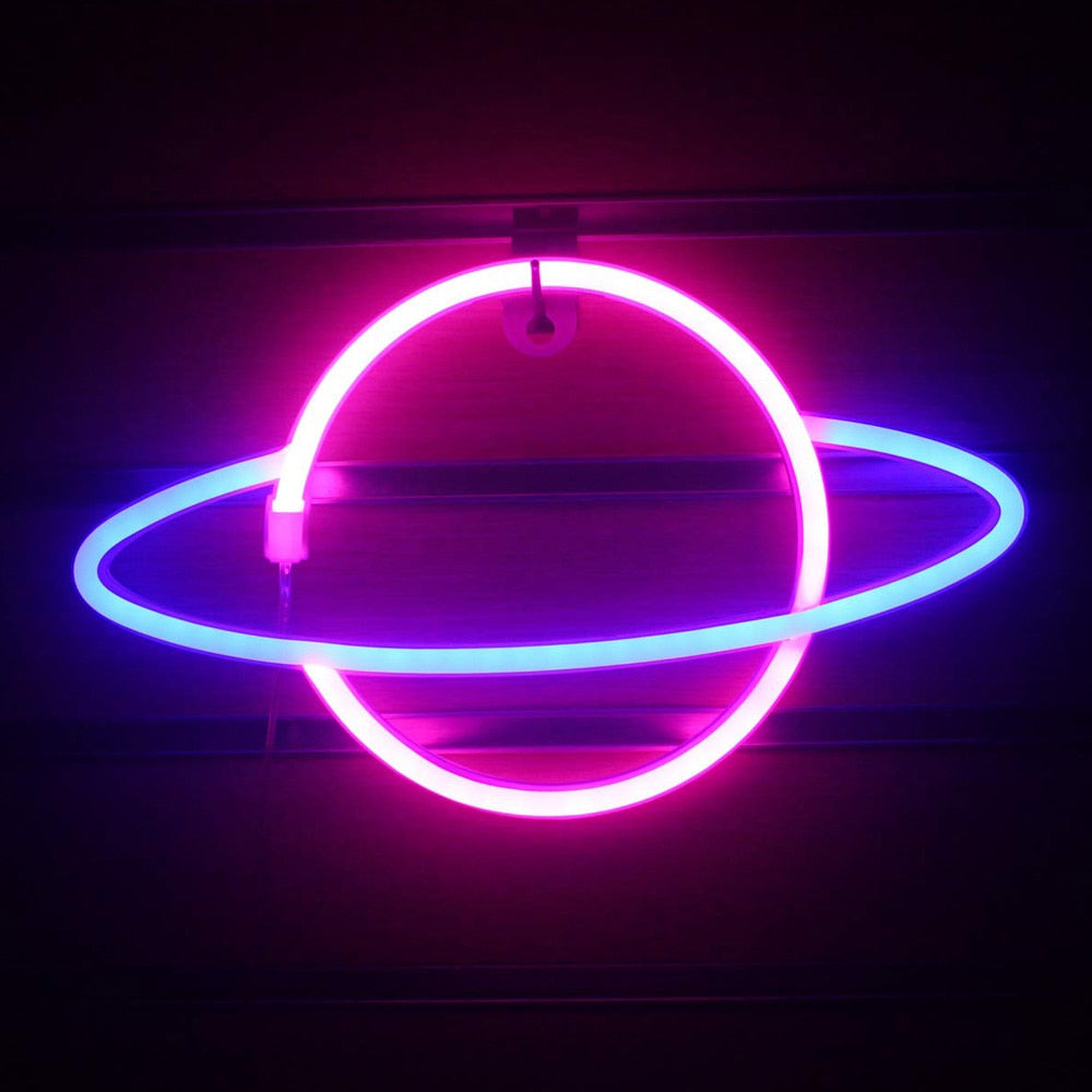 Neon Planet Light Sign USB or Battery Powered