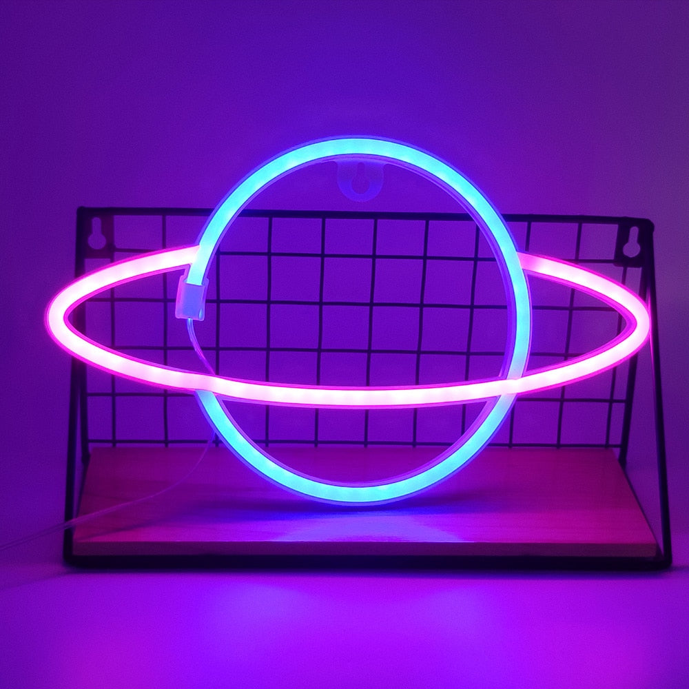 Neon Planet Light Sign USB or Battery Powered