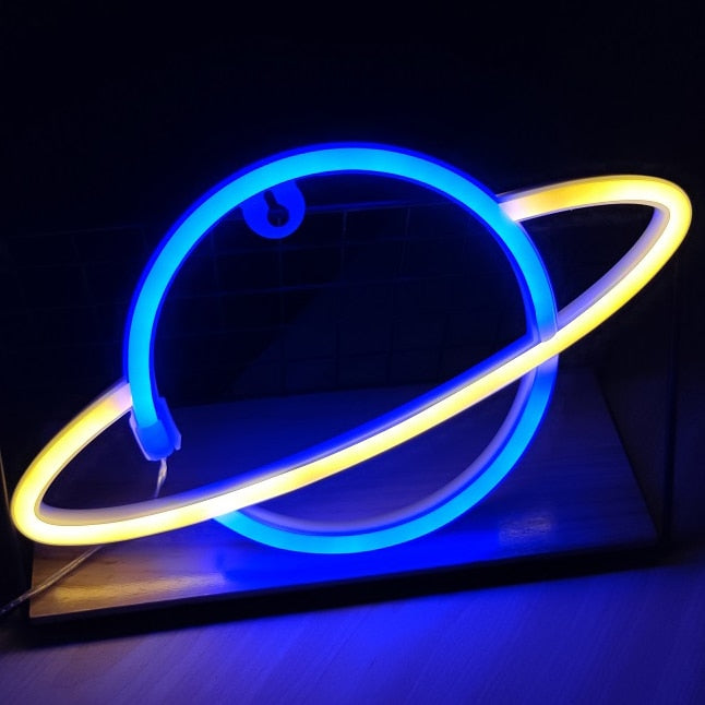 Neon Planet Light Sign USB or Battery Powered